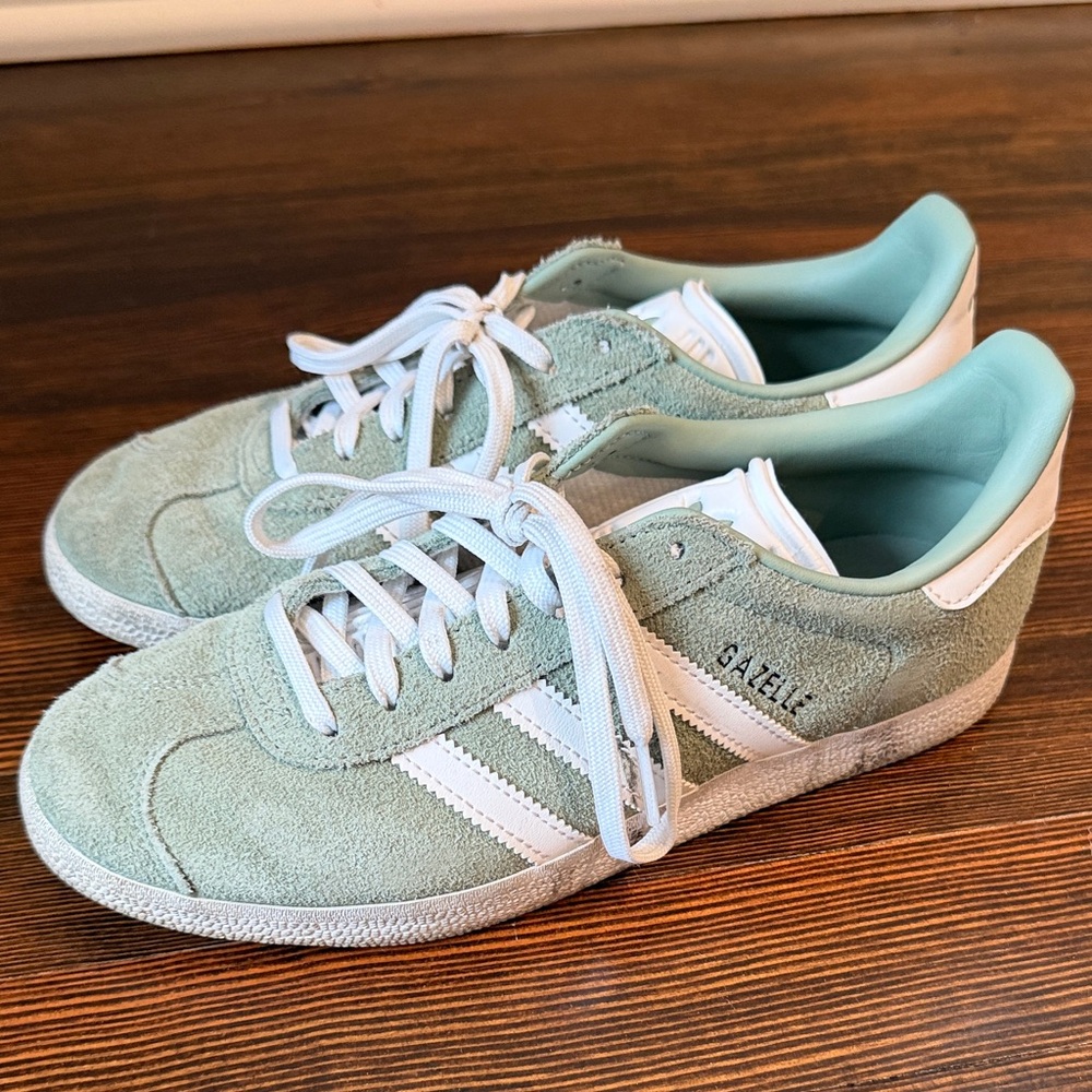 adidas Gazelle Green and White Women's Sneakers